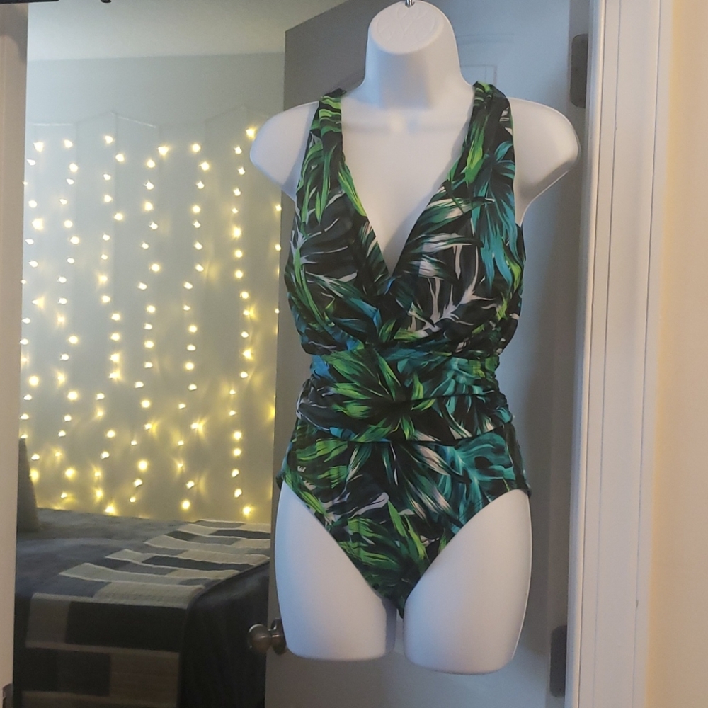 NEW Tropical Lined One Piece Swimsuit/Bathing Suit